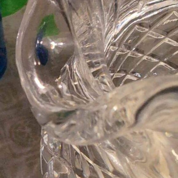 Teleflora Heavy Lead Crystal Squat Pitcher Basket Weave Diamond Cut - Picture 3 of 7